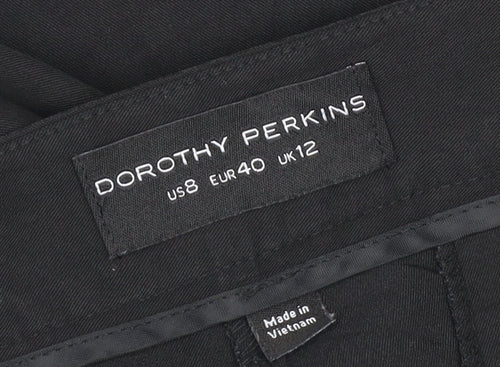 Dorothy Perkins Women's Black Size 12 Straight Stretch Trousers