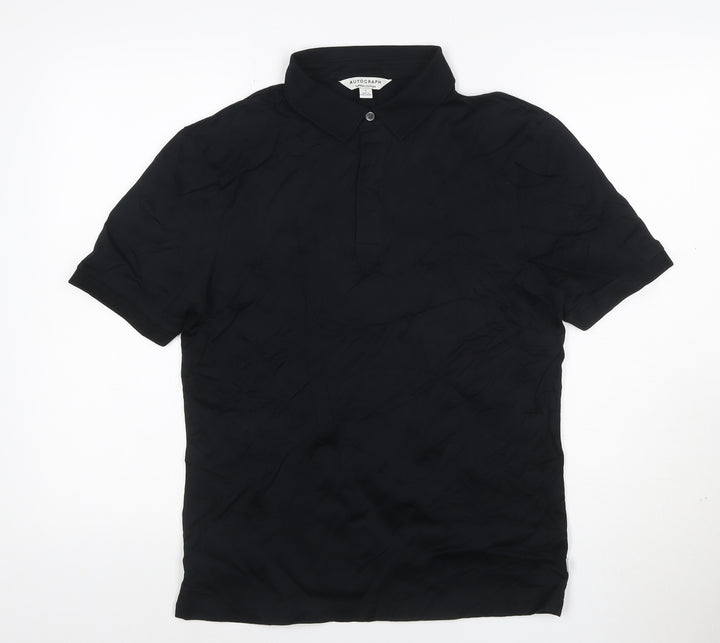 Marks and Spencer Autograph Men's Black Cotton Polo Shirt S