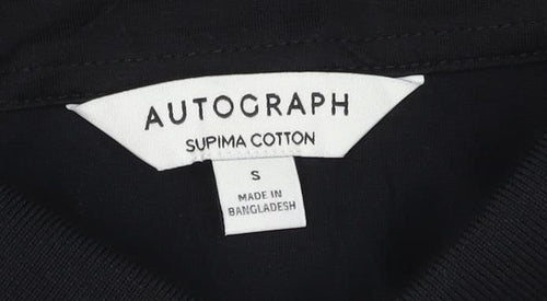 Marks and Spencer Autograph Men's Black Cotton Polo Shirt S