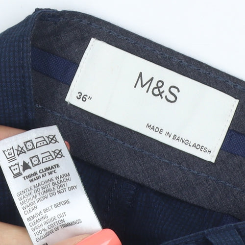 Marks and Spencer Mens Blue 36 Chino Shorts Casual Regular Fit