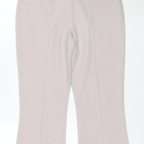 Nasty Gal Women’s Beige Wide-Leg Crepe Trousers UK 10