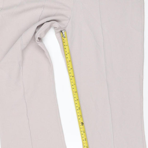 Nasty Gal Women’s Beige Wide-Leg Crepe Trousers UK 10