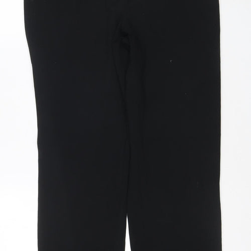 Marks and Spencer Women Black UK 12 Regular Straight Leg Trousers