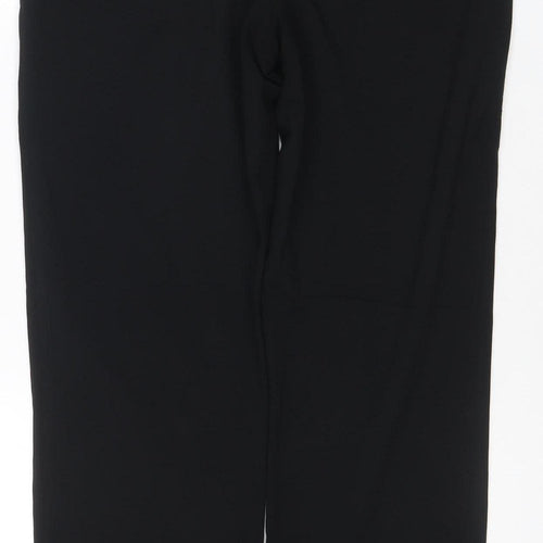 Marks and Spencer Women Black UK 12 Regular Straight Leg Trousers