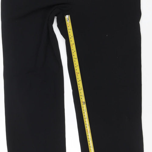 Marks and Spencer Women Black UK 12 Regular Straight Leg Trousers