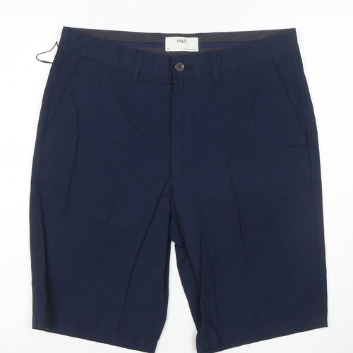 Marks and Spencer Men’s Blue Chino Shorts Size 32 Regular Fit