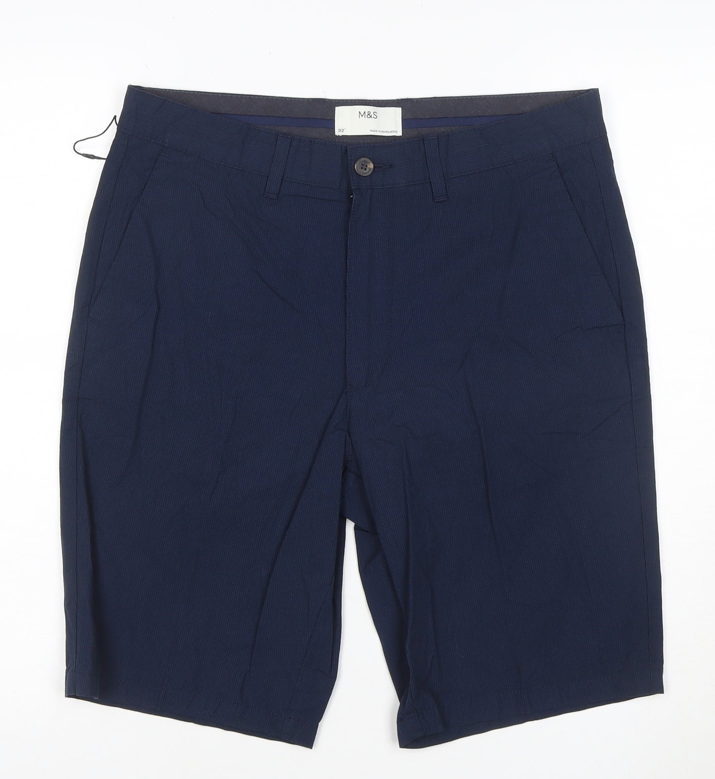 Marks and Spencer Men’s Blue Chino Shorts Size 32 Regular Fit