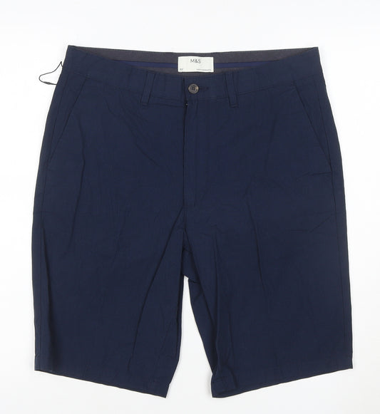 Marks and Spencer Men’s Blue Chino Shorts Size 32 Regular Fit