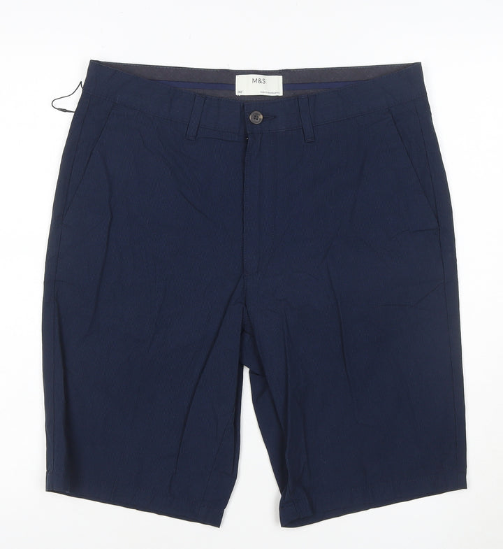 Marks and Spencer Men’s Blue Chino Shorts Size 32 Regular Fit