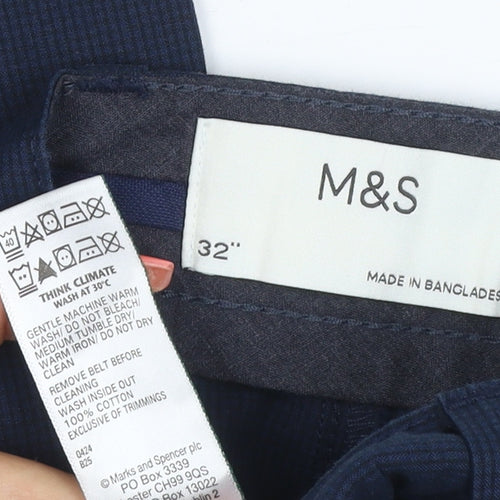 Marks and Spencer Men’s Blue Chino Shorts Size 32 Regular Fit