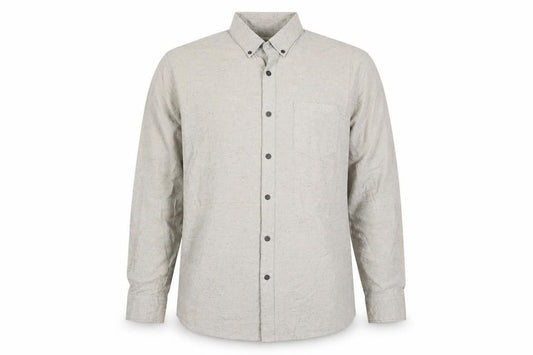 Front view of AW85 Men's Grey XL Button-Down Long Sleeve Casual Shirt