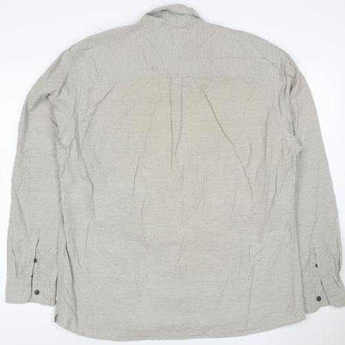AW85 Men's Grey XL Button-Down Long Sleeve Casual Shirt