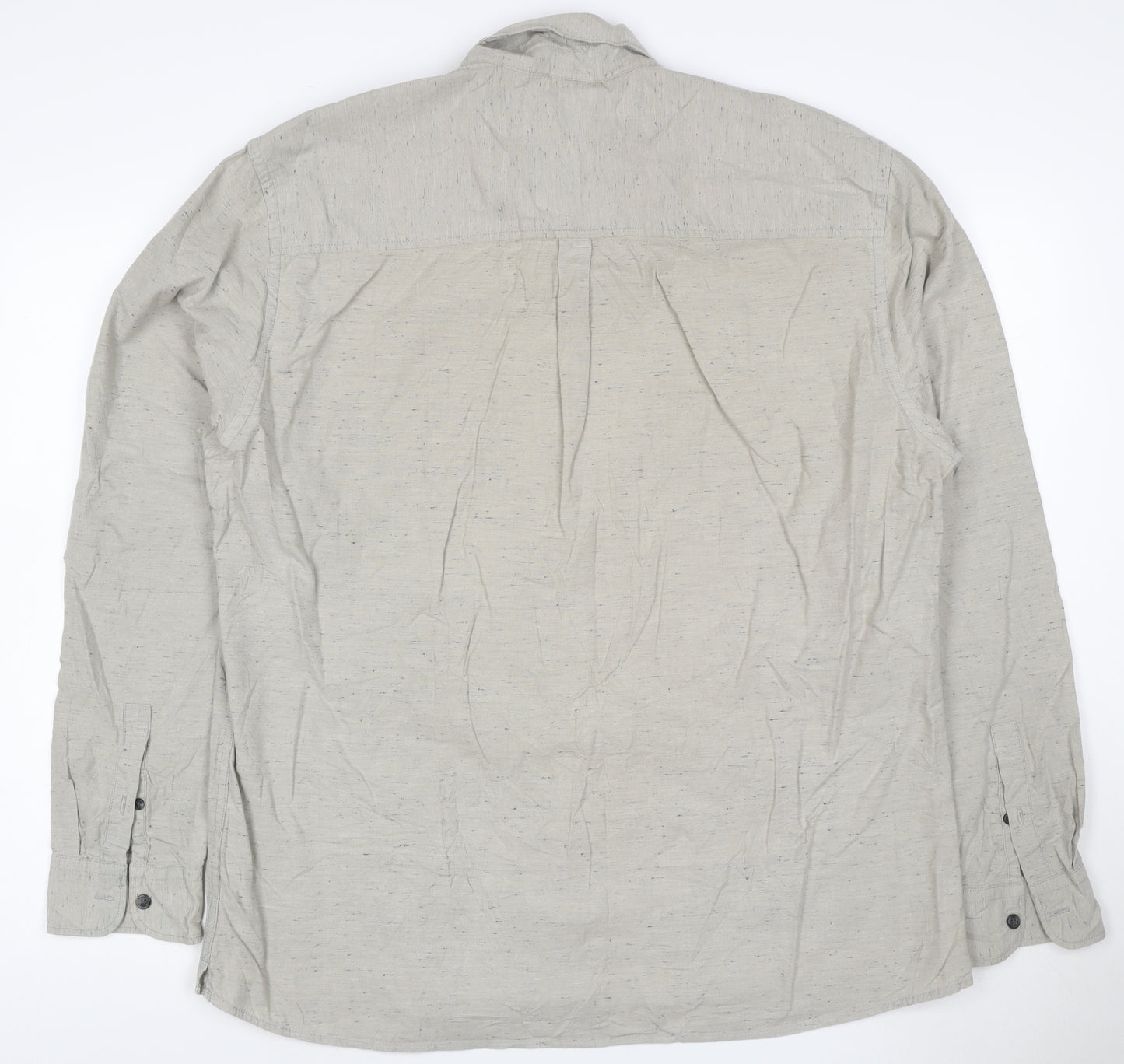 AW85 Men's Grey XL Button-Down Long Sleeve Casual Shirt
