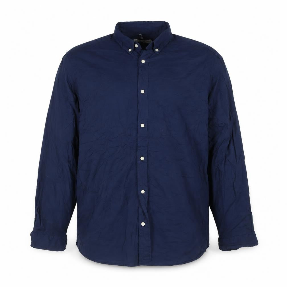 Front view of Zara Men Blue Cotton Button-Down Long Sleeve Casual Shirt XL