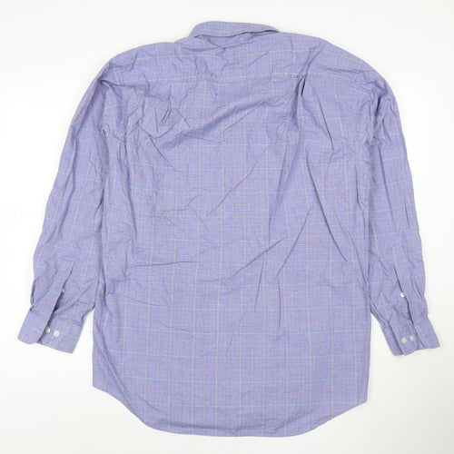 Nautica Men's Blue Check 15.5 Button-Down Long Sleeve Cotton Shirt