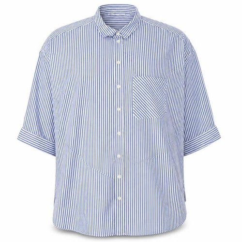 ZARA Men's Blue Striped Cotton Button-Up Shirt 2XL Regular Fit