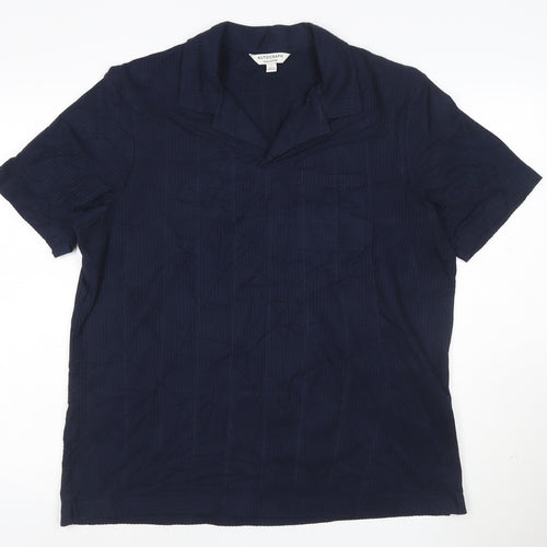 Marks and Spencer Autograph Men's Navy Cotton Short Sleeve Polo L