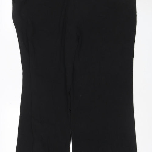 Betty Jackson Black Women’s Wide-Leg Black Trousers Size 18 Wool Blend