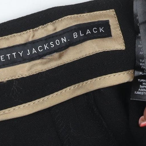 Betty Jackson Black Women’s Wide-Leg Black Trousers Size 18 Wool Blend