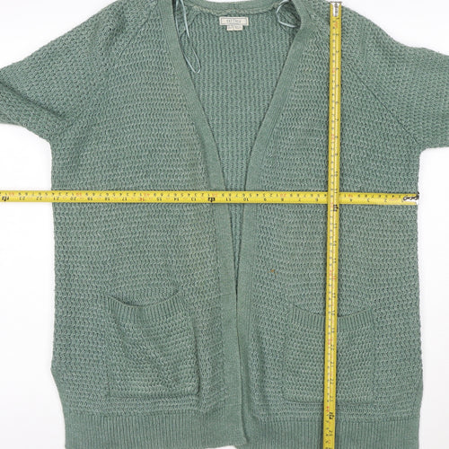 Fat Face Women's Green Cotton Knit Long Sleeve Cardigan Size 12