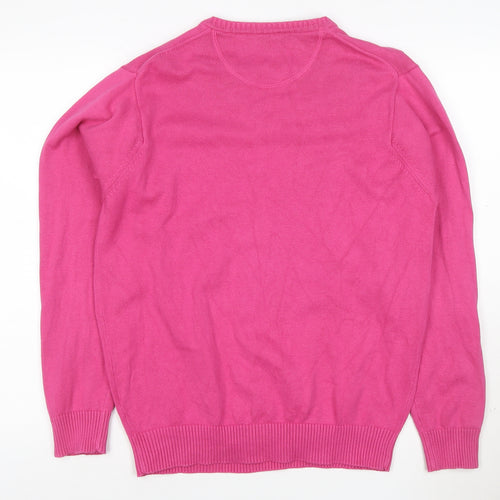 Wolsey Men's Pink Cotton V-Neck Jumper Size M