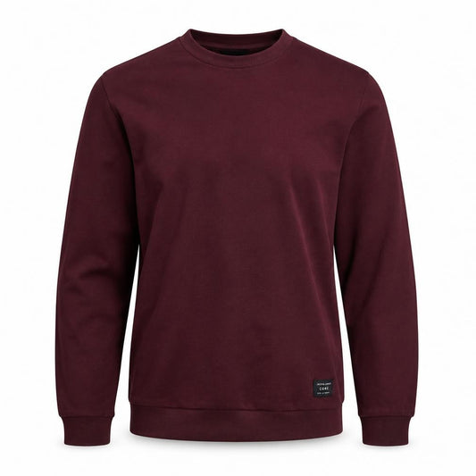 Jack & Jones Men's Red Crew Neck Long Sleeve Pullover Sweatshirt S