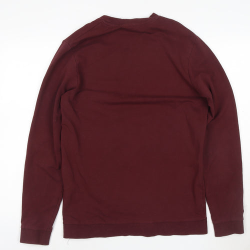 Jack & Jones Men's Red Crew Neck Long Sleeve Pullover Sweatshirt S