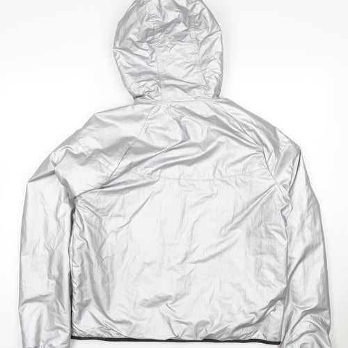 Nike Womens Silver Reflective Hooded Windbreaker Jacket M