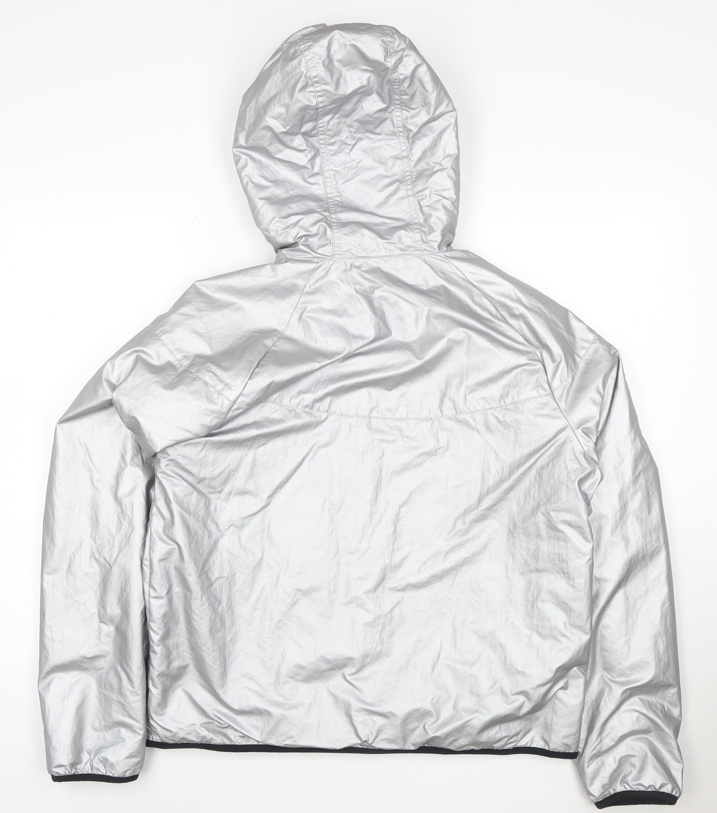 Nike Womens Silver Reflective Hooded Windbreaker Jacket M