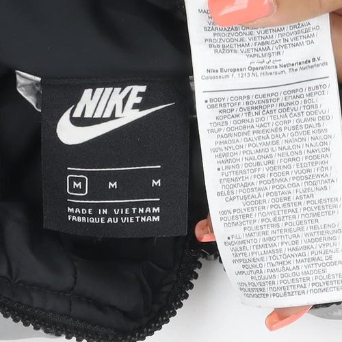 Nike Womens Silver Reflective Hooded Windbreaker Jacket M