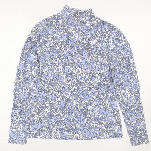 Marks and Spencer Women's Multicoloured Floral Mock Neck Long Sleeve Top Size 10