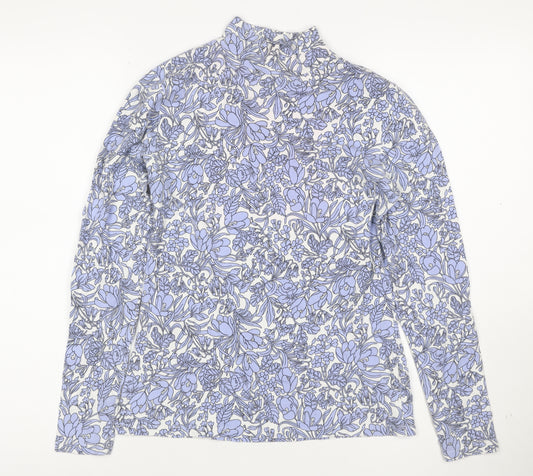 Marks and Spencer Women's Multicoloured Floral Mock Neck Long Sleeve Top Size 10