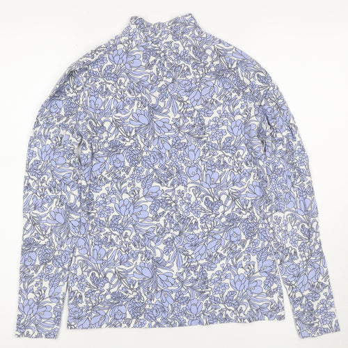 Marks and Spencer Women's Multicoloured Floral Mock Neck Long Sleeve Top Size 10