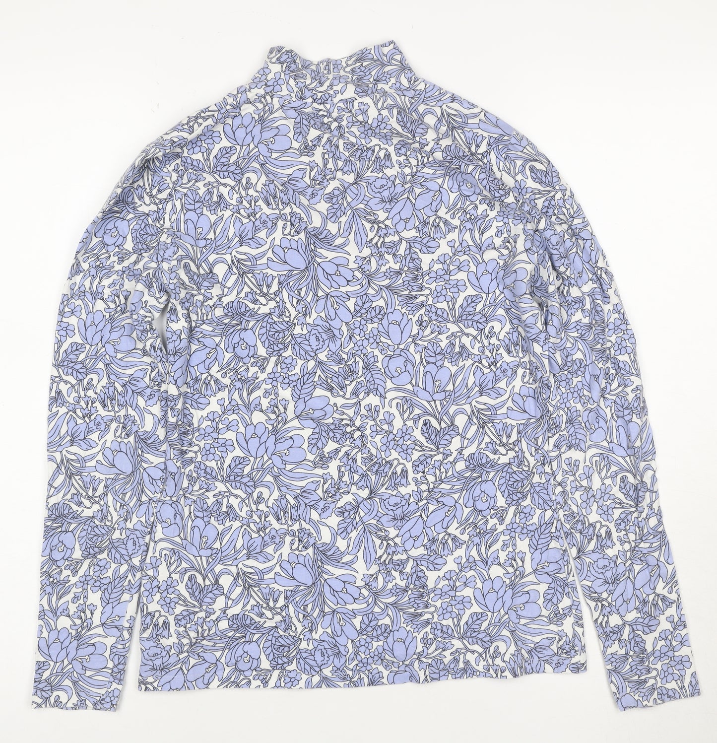 Marks and Spencer Women's Multicoloured Floral Mock Neck Long Sleeve Top Size 10