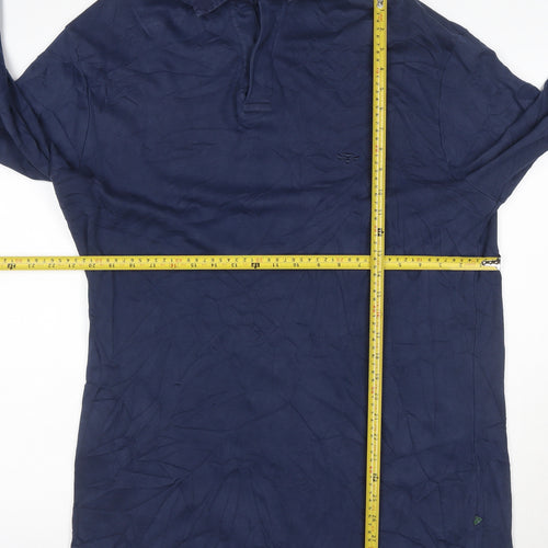 Hoggs of Fife Men's Navy Long Sleeve Cotton Polo Shirt XL