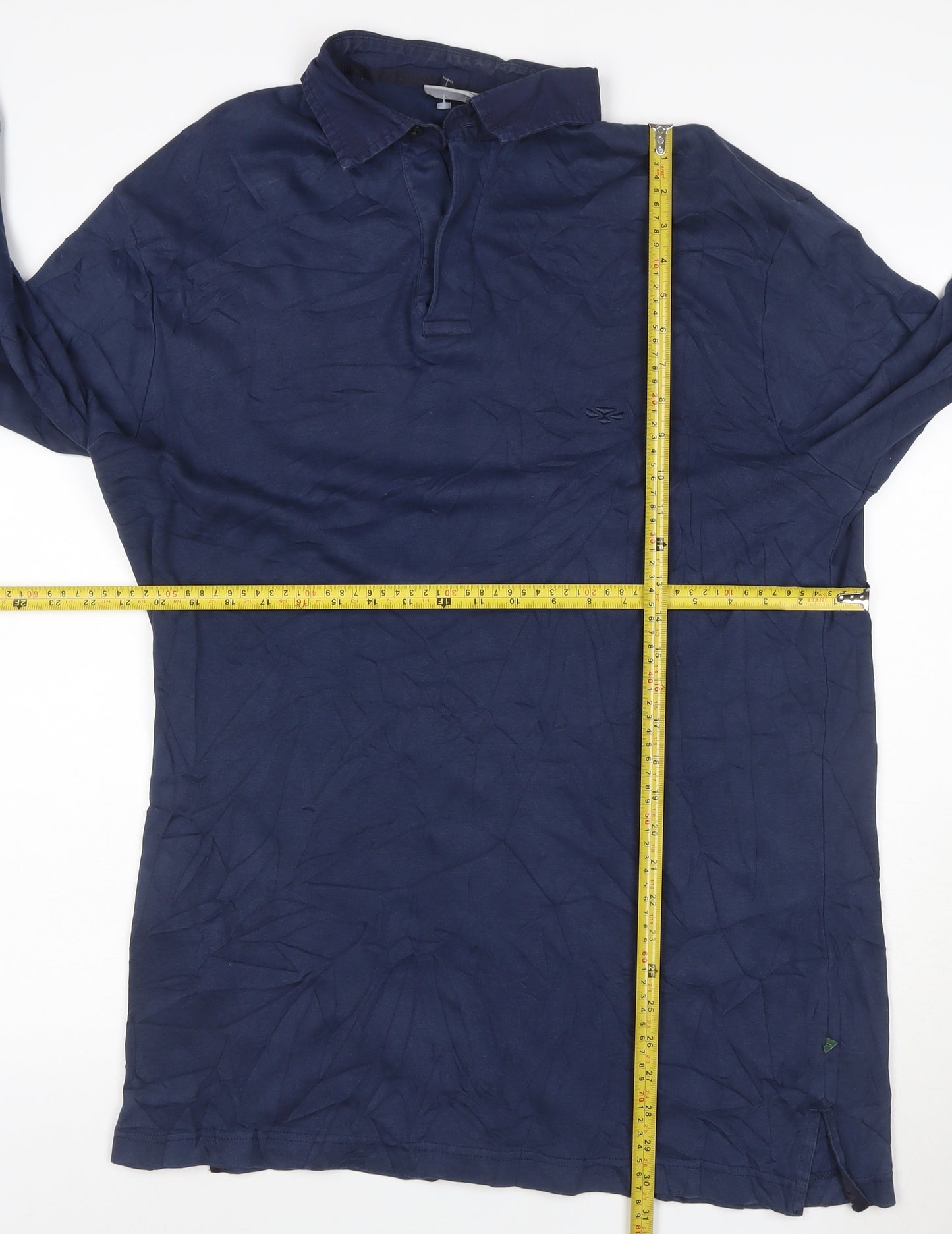 Hoggs of Fife Men's Navy Long Sleeve Cotton Polo Shirt XL
