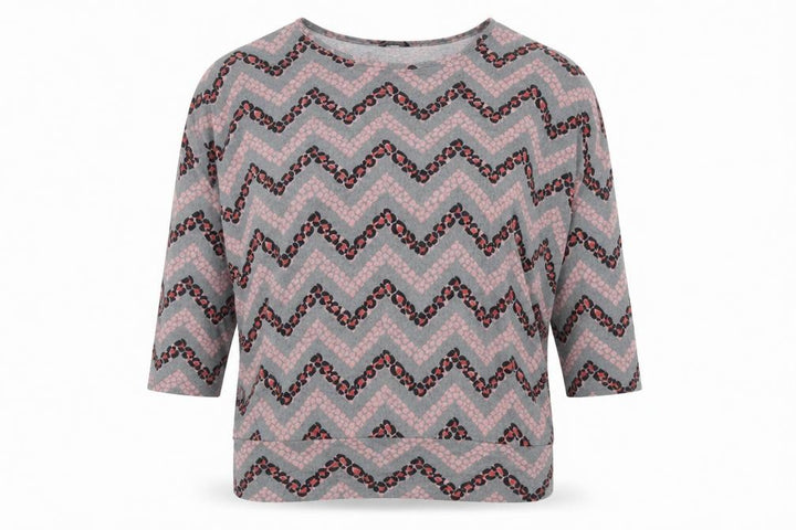 Roman Women Grey Geometric Jersey Tunic Top Size 14