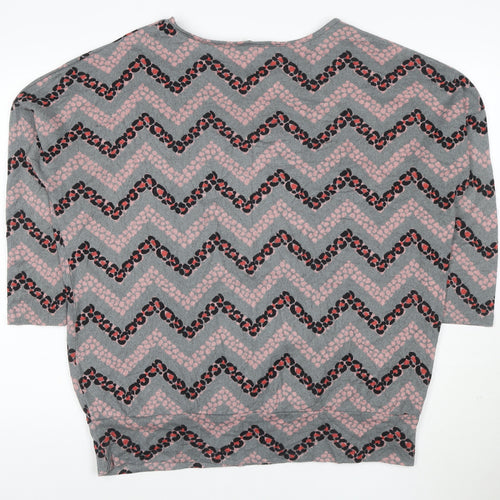 Roman Women Grey Geometric Jersey Tunic Top Size 14