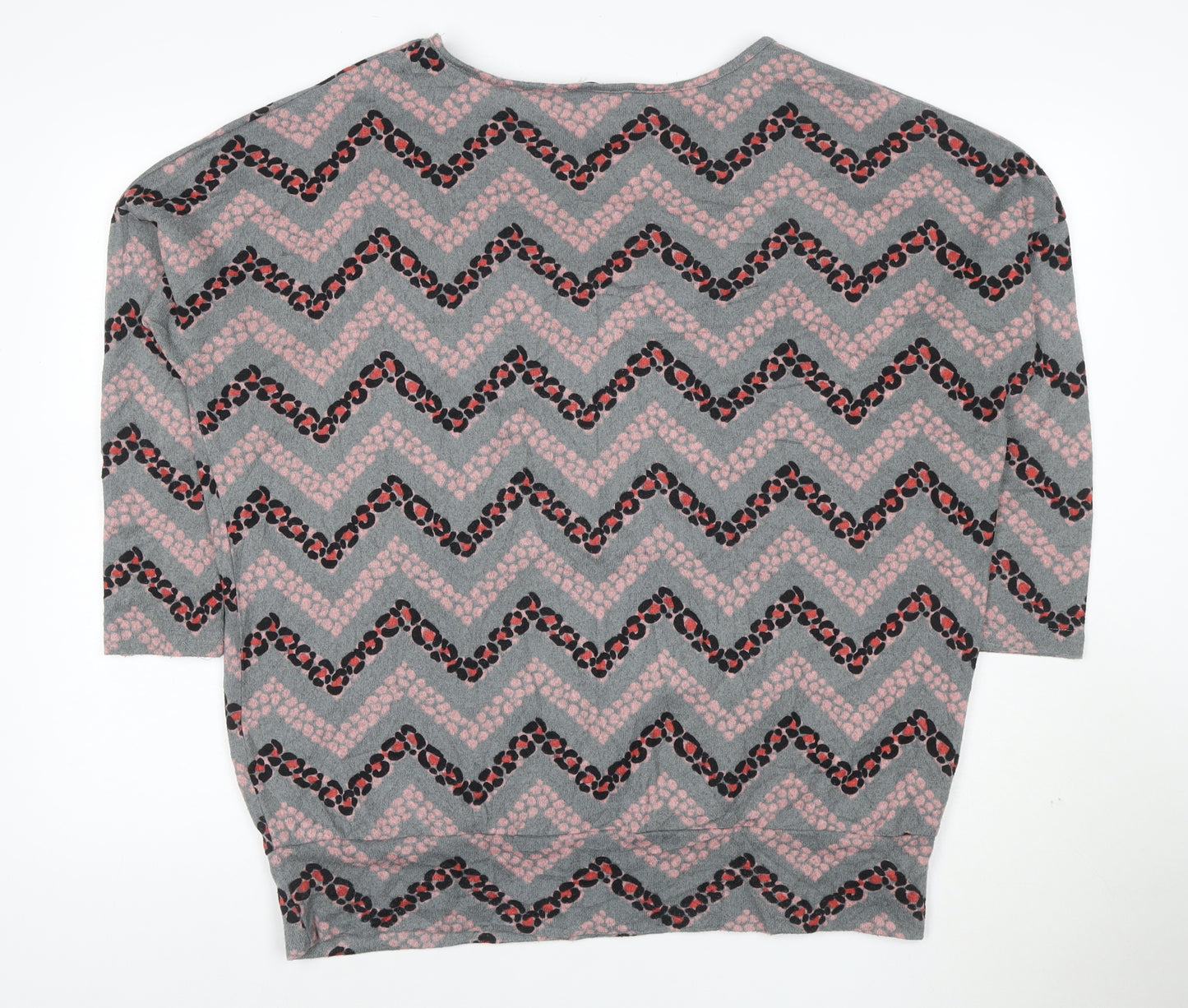 Roman Women Grey Geometric Jersey Tunic Top Size 14