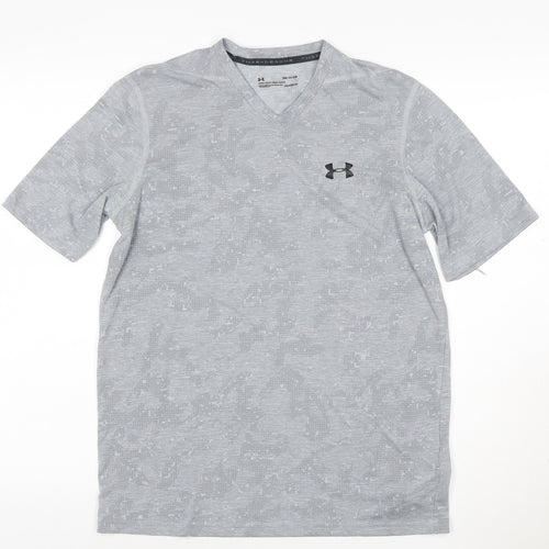 Under Armour Boys Grey Camouflage V-Neck Performance T-Shirt Size S