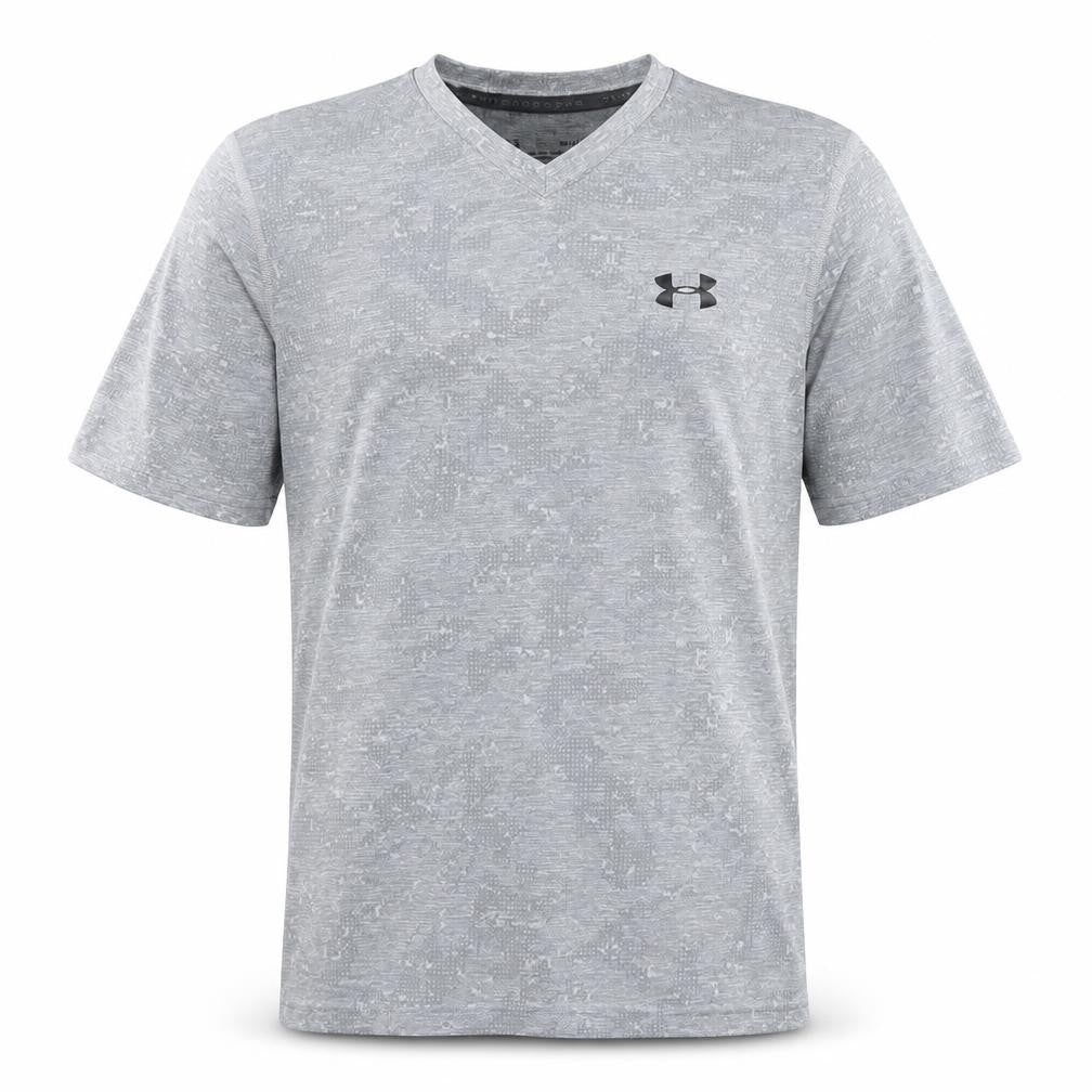 Under Armour Boys Grey Camouflage V-Neck Performance T-Shirt Size S