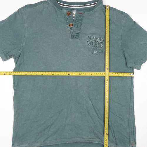 Fat Face Men’s Green Cotton Polo Shirt Size L Short Sleeve