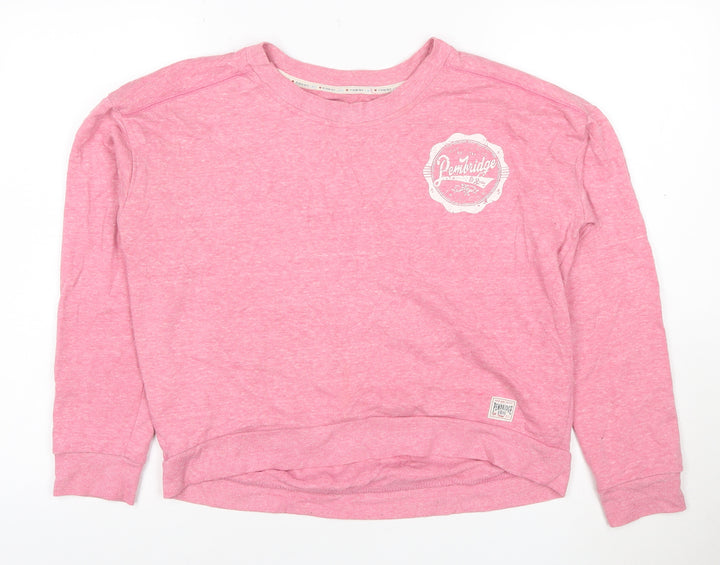 Penbridge and Rose Women's Pink Cotton Jersey Long Sleeve T-Shirt Size 14