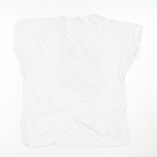 Casual Classics Women's White L Basic Cotton Graphic T-Shirt