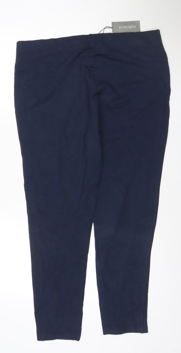 Principles Women Navy Blue Size 20 Straight Leg Trousers