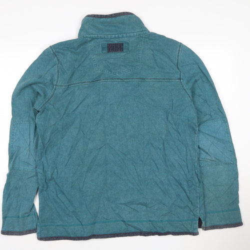 FatFace Men's Blue 1/4 Zip Cotton Henley Sweatshirt Size M