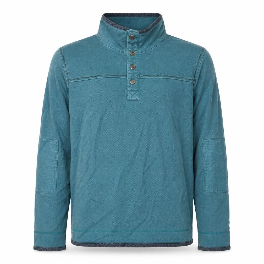 FatFace Men's Blue 1/4 Zip Cotton Henley Sweatshirt Size M