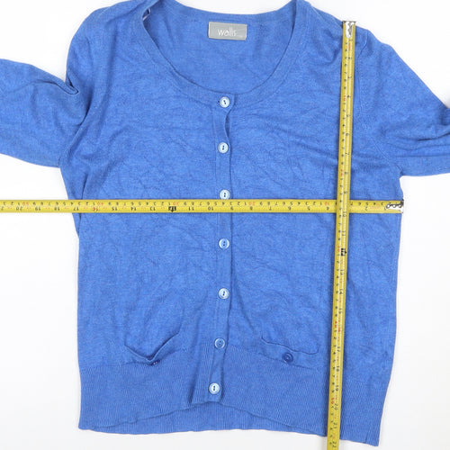 Wallis Womens Blue Size 14 Lightweight Knit Cardigan