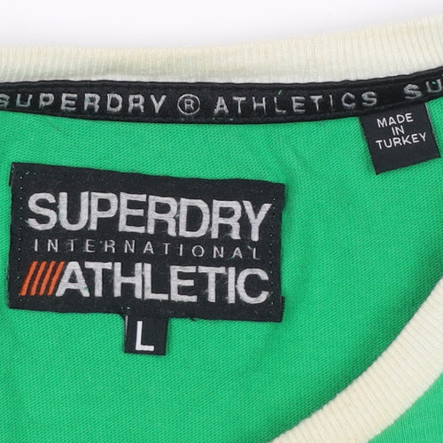 Superdry Men's Green Athletic Crew Neck Short Sleeve T-Shirt L