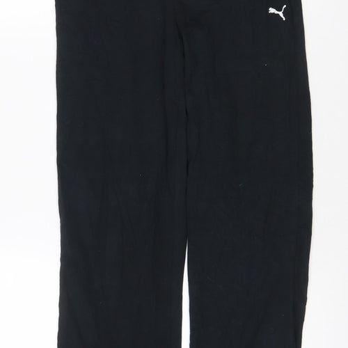 Puma Womens Black Size 8 Track Pants Elastic Waist Activewear